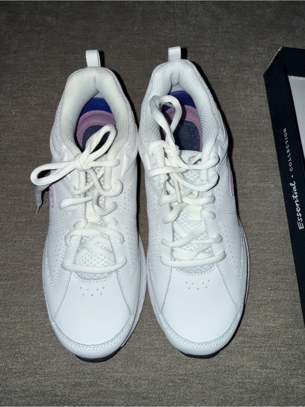 Skechers Women's White Sneakers with Purple Accent